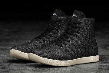 Black Nobull High-Top Heather Women's Trainers | CA W1894N